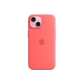 Луксозен силиконов гръб оригинален MT0V3ZM/A OFFICIAL Apple Silicone Case With MagSafe за Apple iPhone 15 6.1 червен/Guava